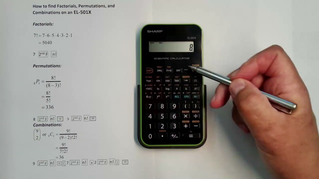 Factorials, Permutations and Combinations on a Sharp EL-501X