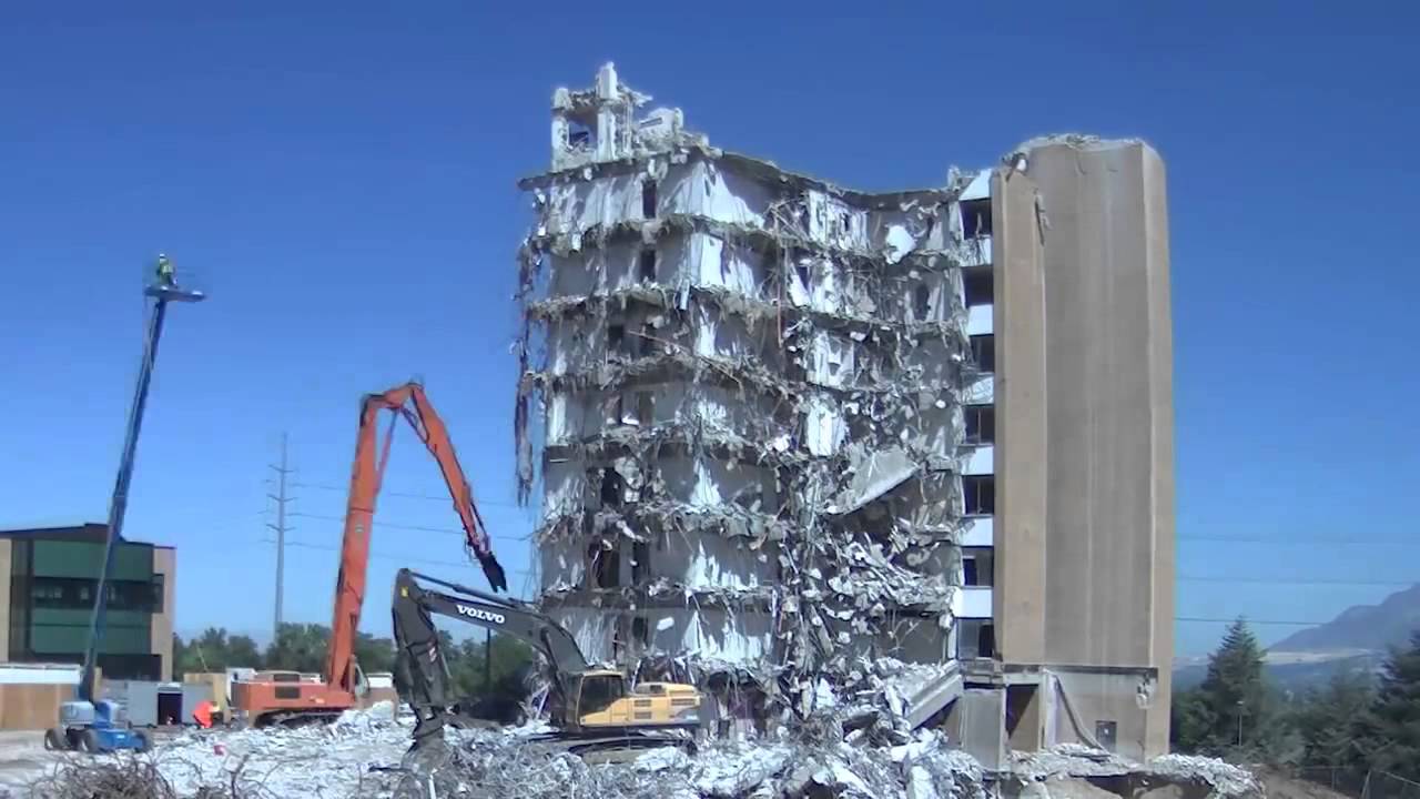 PromontoryTower Demolition Timelapse - Weber State University