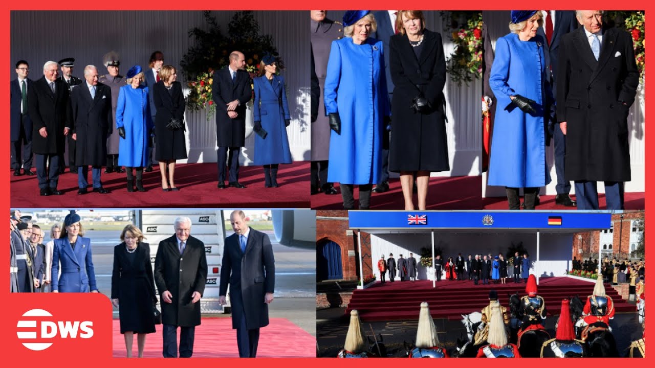FULL GRAND ROYAL WELCOME: King, Queen, Prince William & Kate Welcome Germany’s President Frank |AC1E