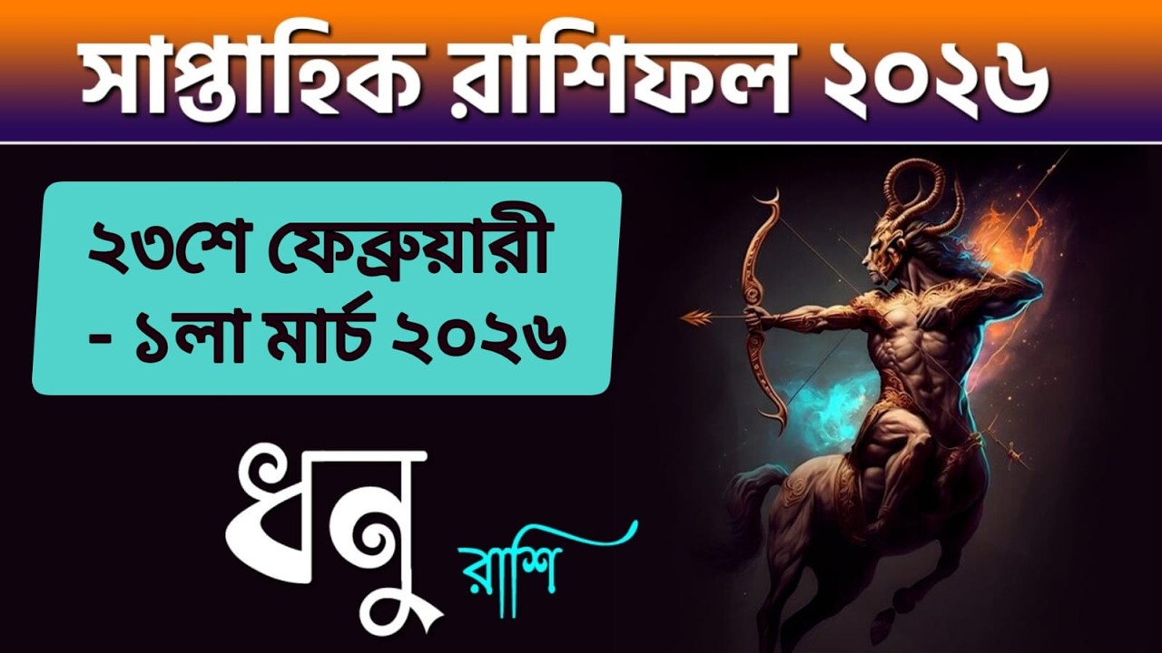 ধনু রাশি - সাপ্তাহিক রাশিফল - Dhanu Rashi 23rd Feb - 1st March 2026 - Saptahik Rashifal -Sagittarius