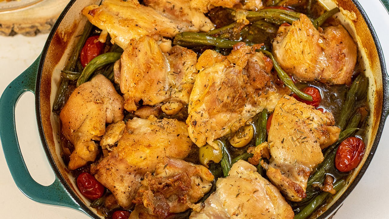 Baked Chicken & String Beans (Ready in an Hour!)
