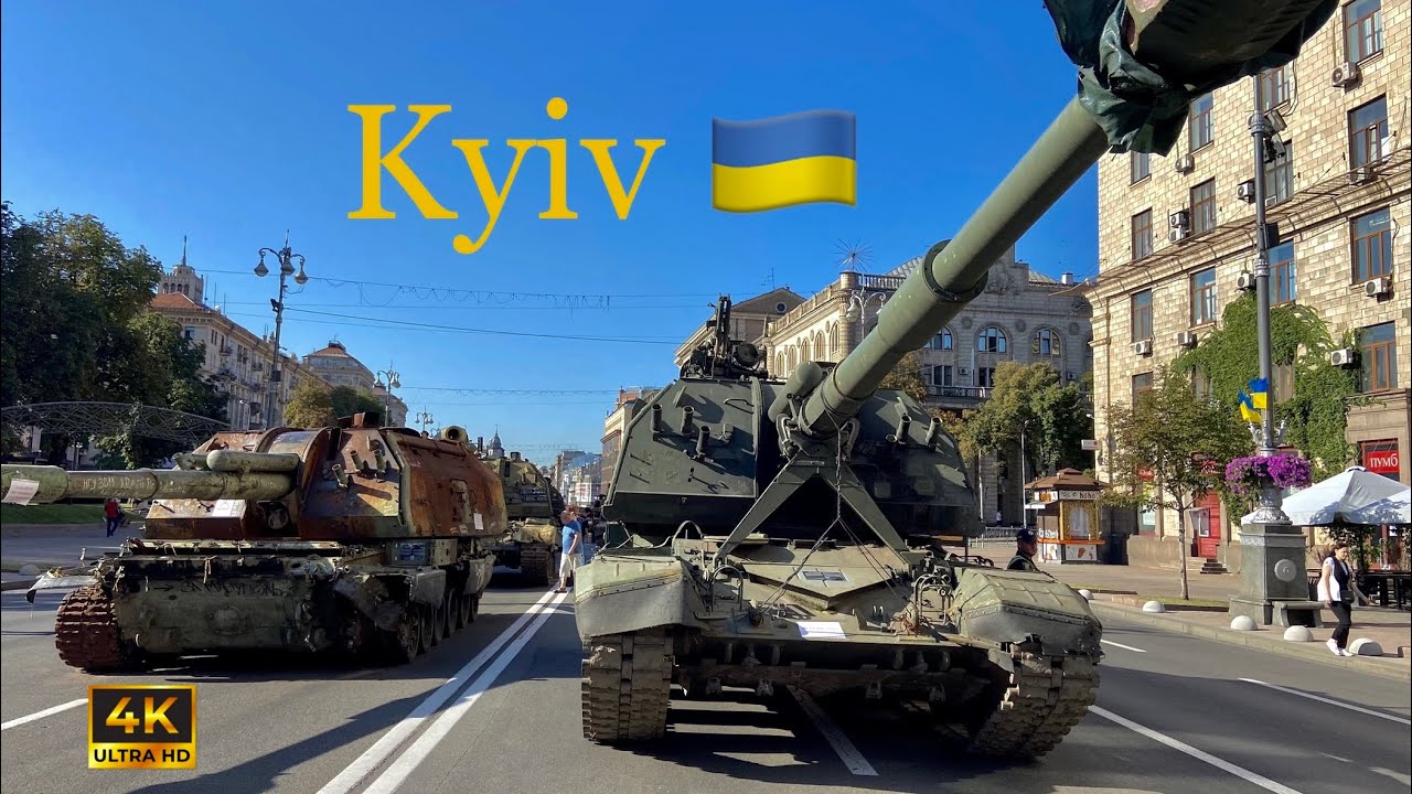 Kyiv, Ukraine 🇺🇦 Independence Day of Ukraine - August 24, 2023 - Tanks on the Streets - 4K