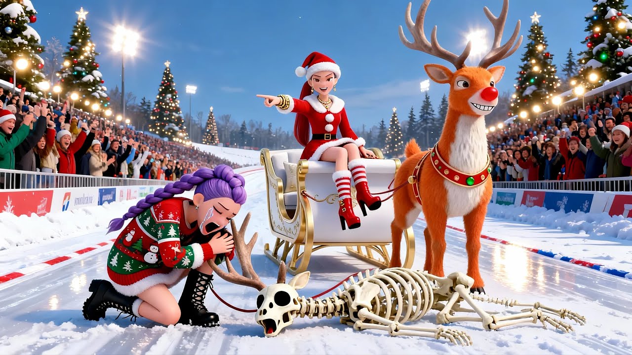 Rescuing RUMI at the Reindeer Racing Championship 😱❄️ KPOP Demon Hunters