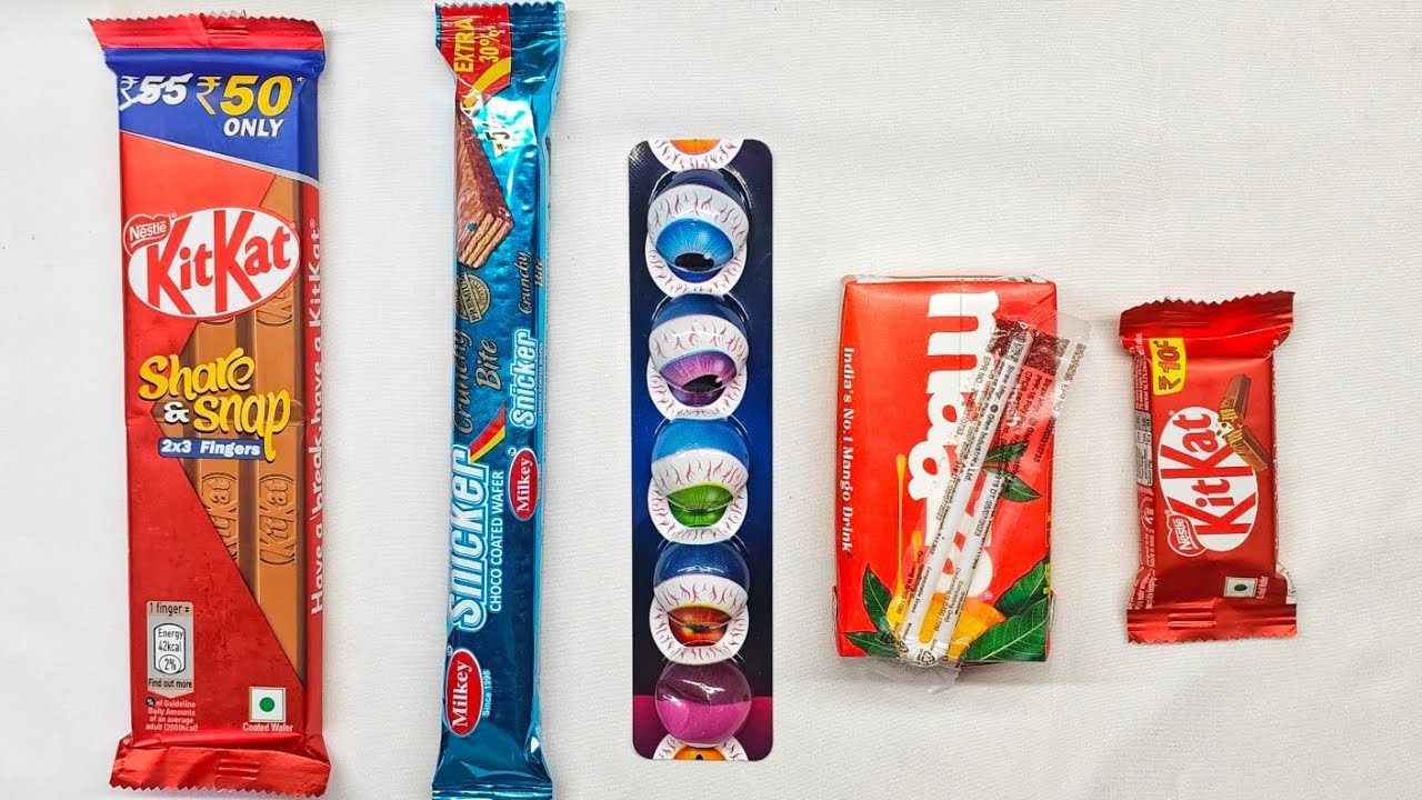 KitKat | Mango | Eye Jelly | Sniker | KitKat | 🍫🍫💓#chocolate #asmr #kidsreels #viral 