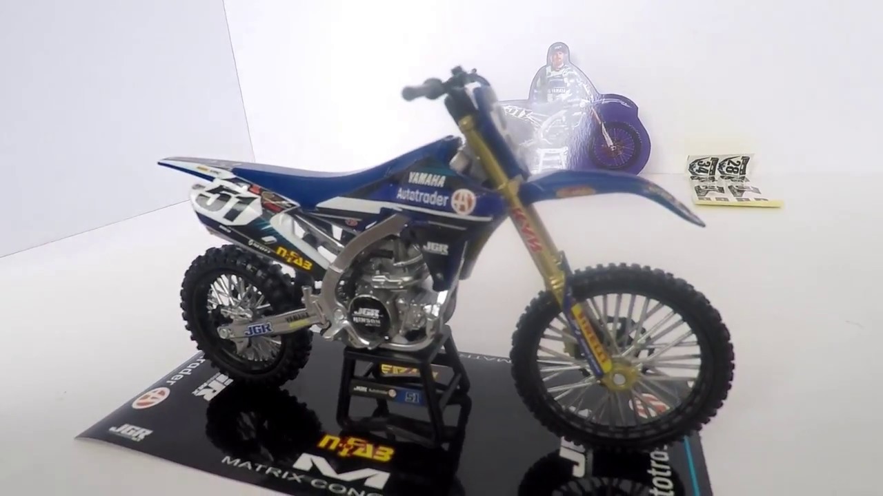 New Ray Justin Barcia Yamaha JGR MX 1:12 Scale Model YZ250f toy dirt bike collection