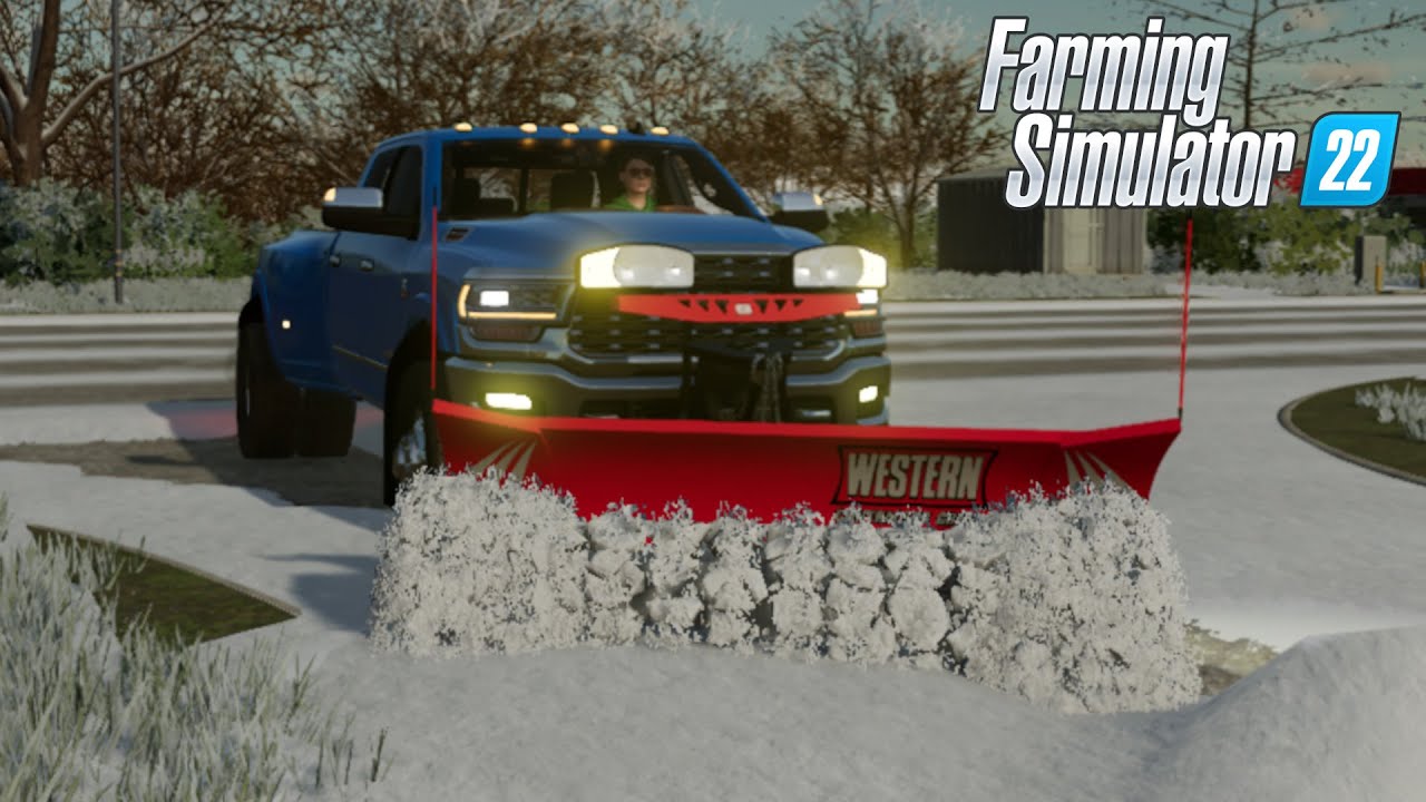 FS22 - DEEP SNOW Plowing in Elmcreek - Car mod for Farming Simulator 2022