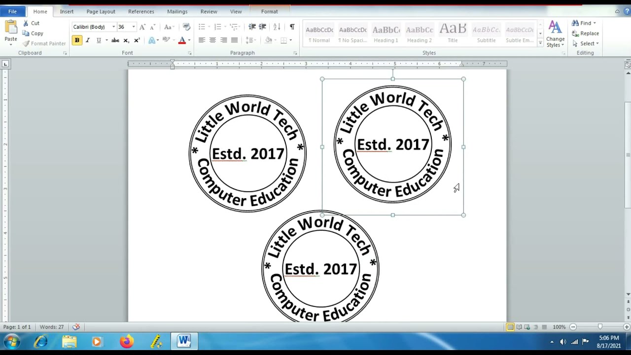 How to make round seal in Microsoft Word 2010 | Make round Rubber stamp - MS word 2010 |
