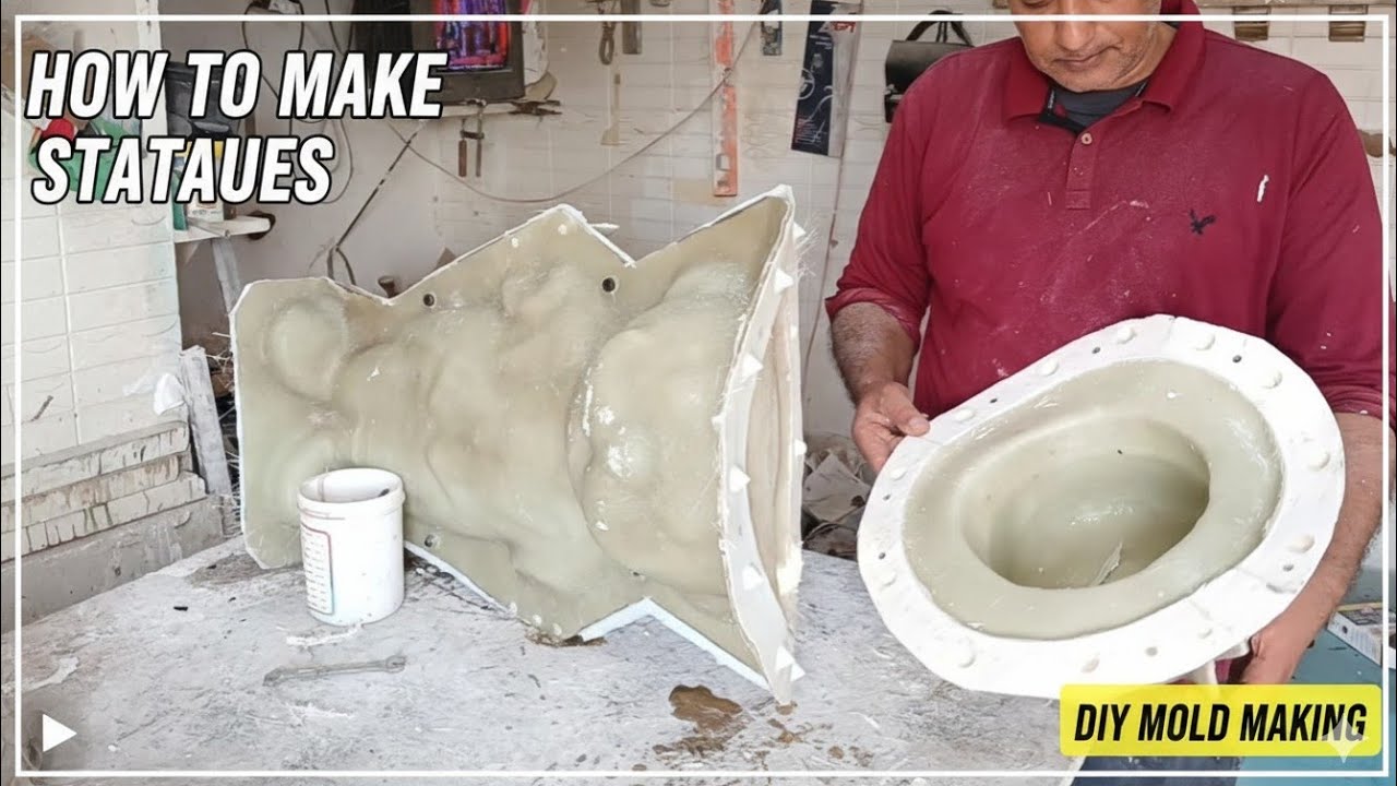 طريقة صب مجسم بالفايبر جلاس .. How to make a model using fiberglass