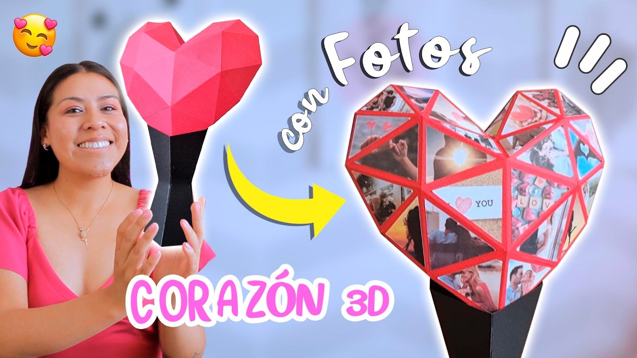 CORAZÓN 3D con FOTOS ❤️😱 Manualidades de San Valentín para tu novi@ |Tu Diva Creativa