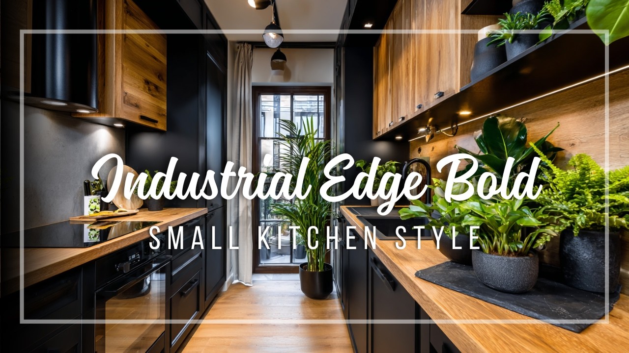 Industrial Small Kitchen Style 🧱 Urban Grit Softened by Sleek, Modern Sophistication
