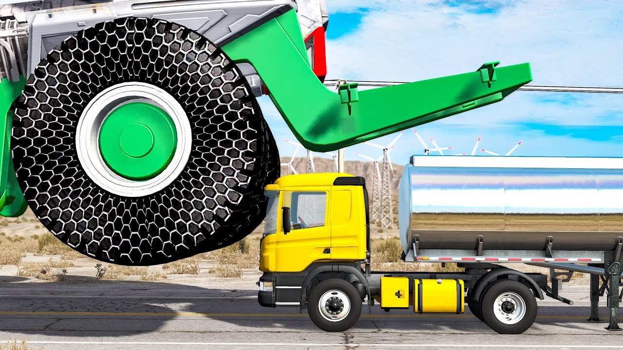 Beamng drive - Giants Machines Crushes Cars #11
