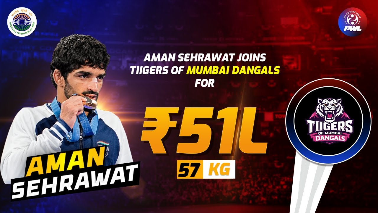 Aman Sehrawat Creates History at PWL Auction 2026 | ₹51 Lakh Bid | Tigers of Mumbai Dangals