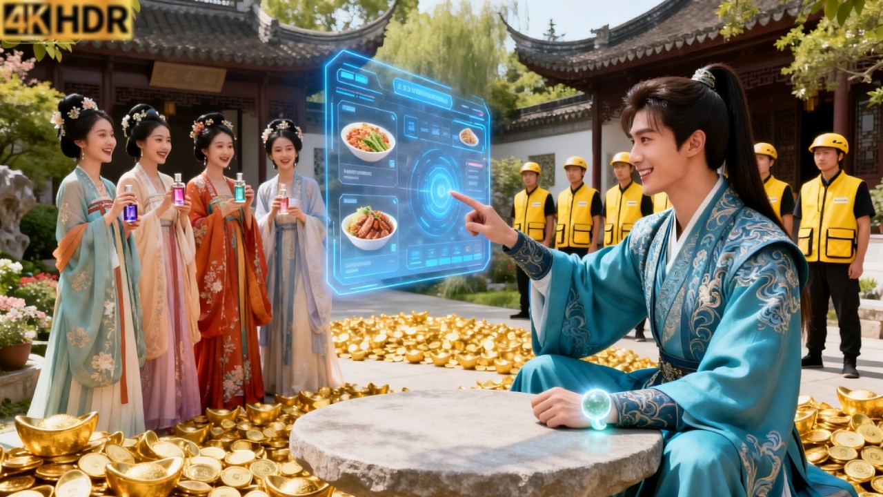 Man Travels To Ancient Times, Builds Food Delivery Empire, Becomes Richest With Beauties Everywhere