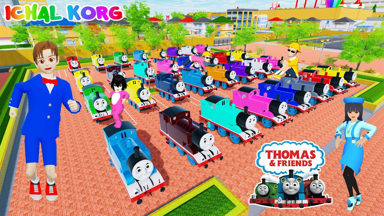 Yuta Mio Kumpulkan Semua Kereta Thomas Warna Warni 😱 Mio Gak Kuat Mencarinya 😵 Atom Atam Bingung 🙄