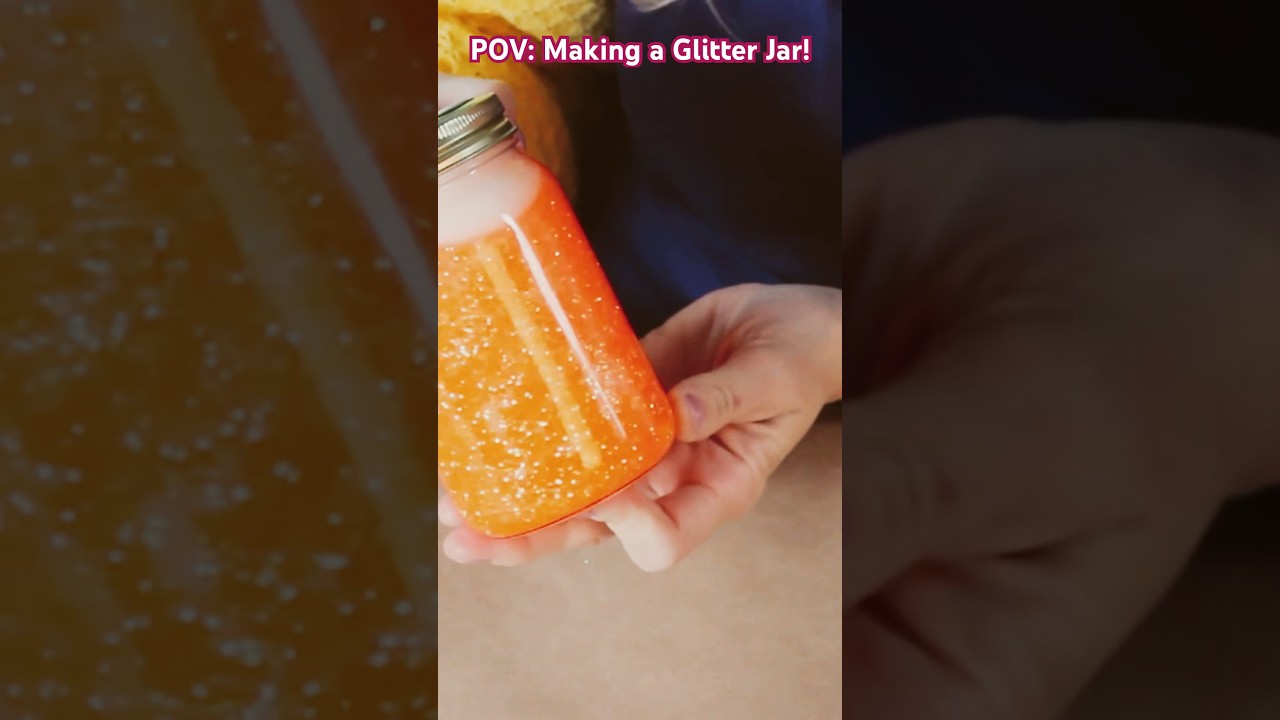 POV: making a glitter jar! Easy party DIY. #glitterjar #glitter #diy #hack