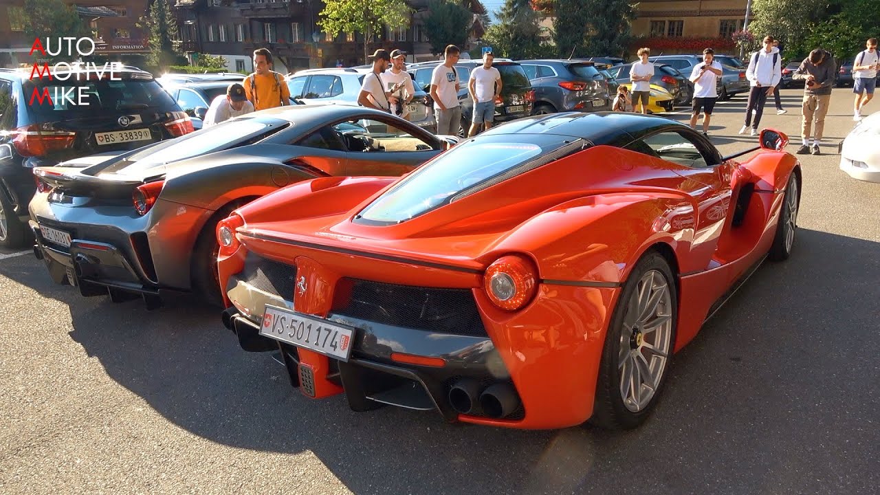 Supercars in Gstaad - Laferrari, 250 GT SWB, DBR2, Aventador S, 675LT & MORE!
