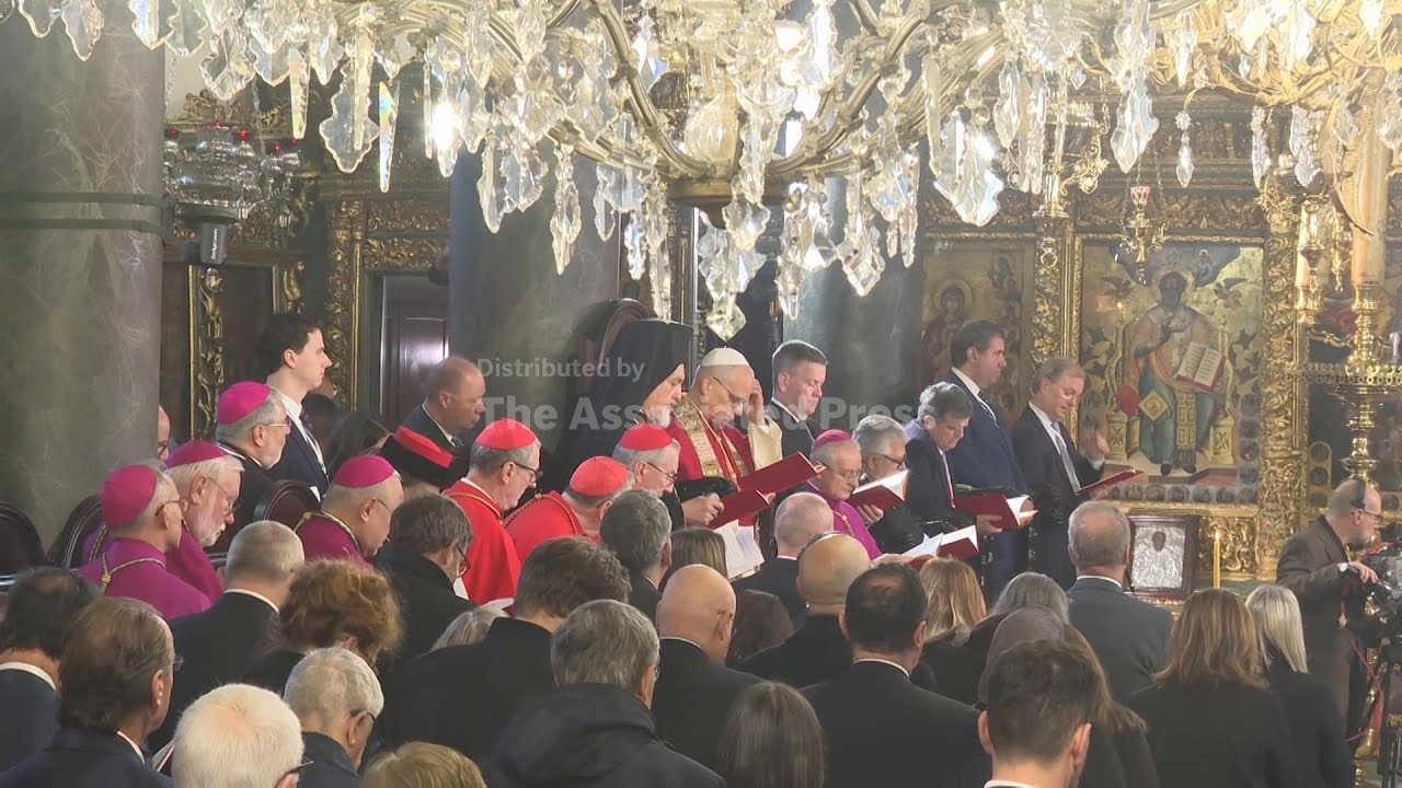 Pope Leo XIV and Ecumenical Patriarch Bartholomew join together for prayer service in Istanbul