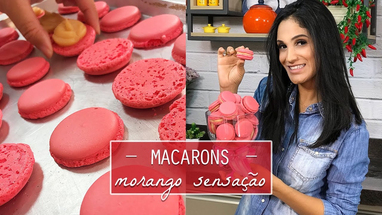 MACARONS MORANGO SENSAÇÃO / RECEITA FÁCIL