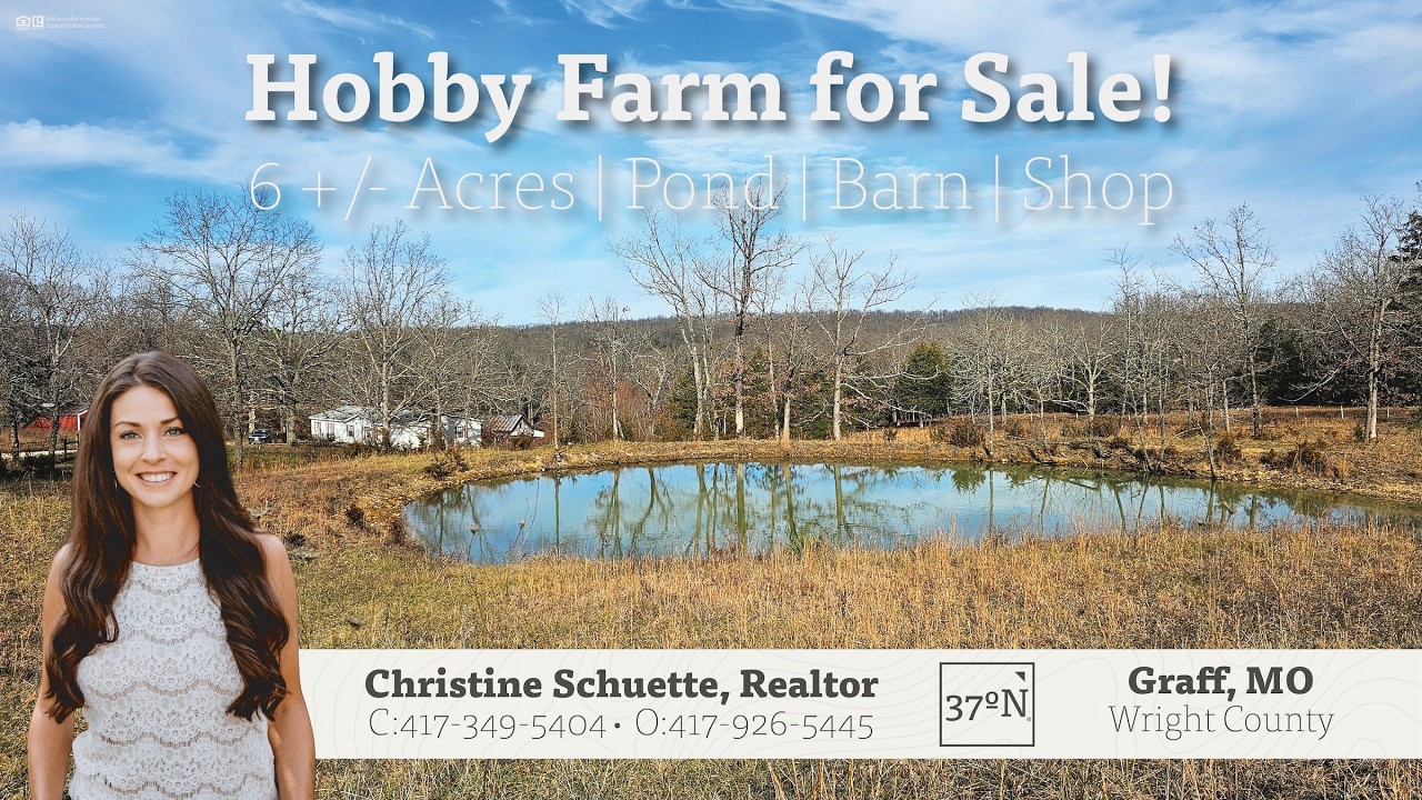🌾 6 +/- Acre Hobby Farm for Sale Near Mountain Grove MO | 5 Bed Home, Pond, Barn & Shop