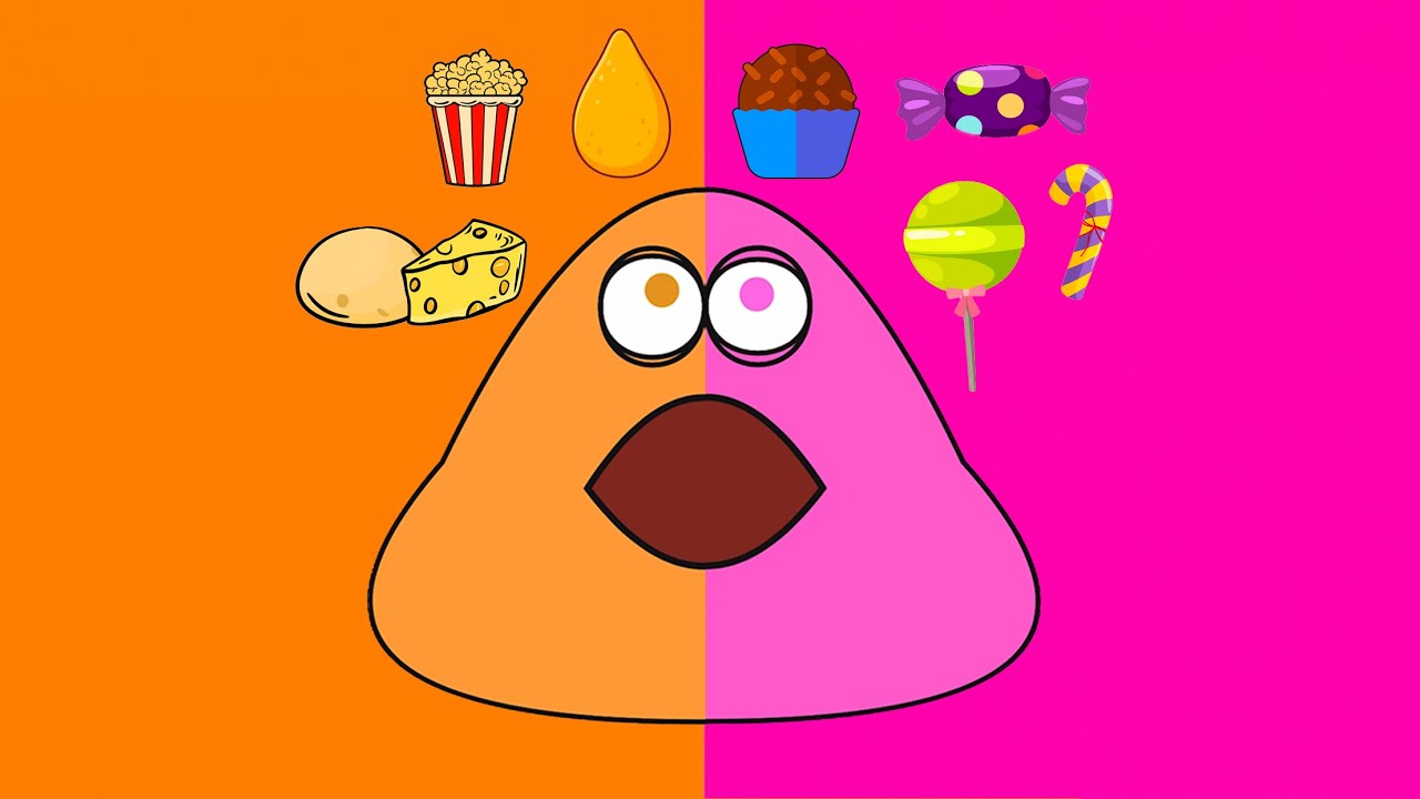 POU 24 HORAS COMENDO DOCE vs SALGADO | Pou Vlogs