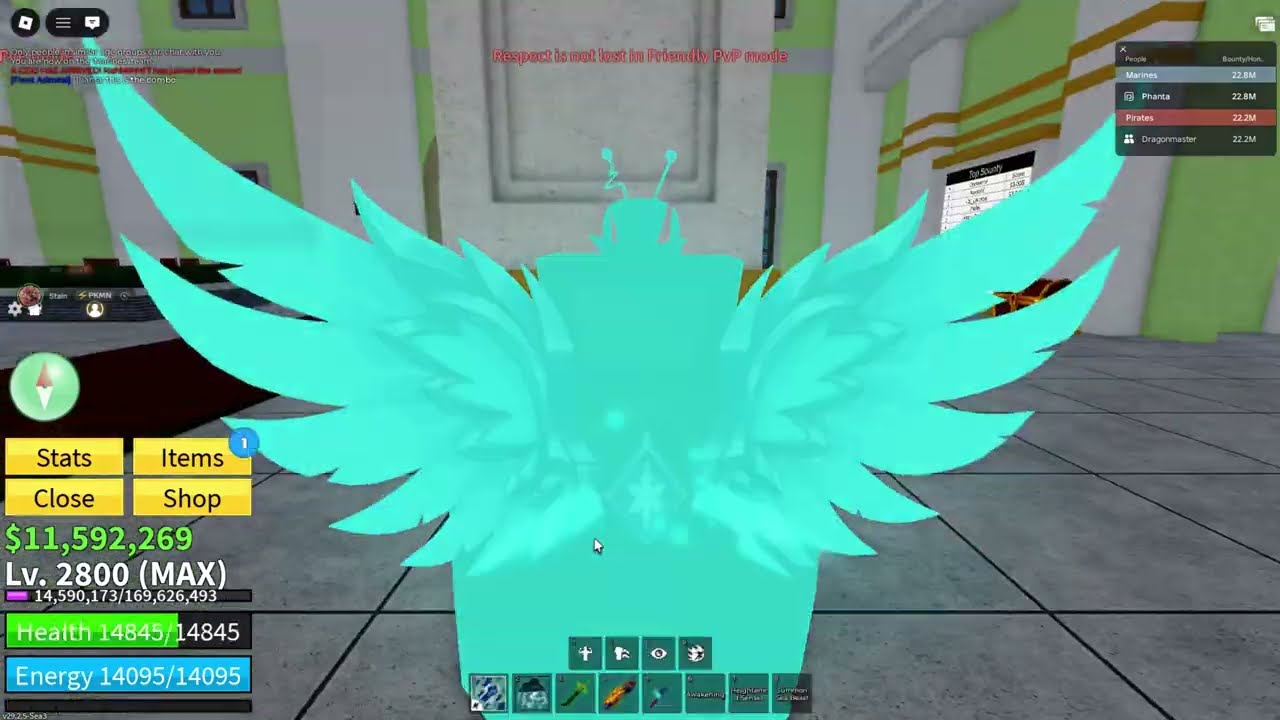 1V1ing my bro Hit in Blox Fruits