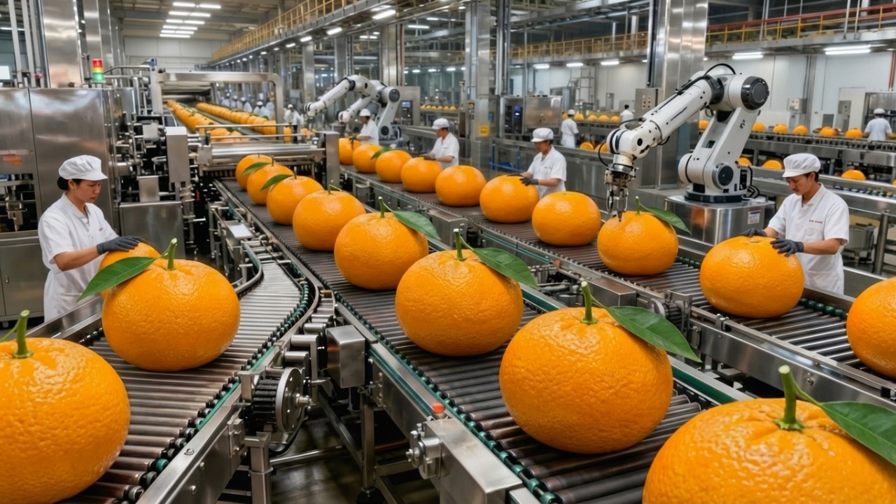Inside the Giant Orange Factory  | How Oranges Are Processed in Modern Factories