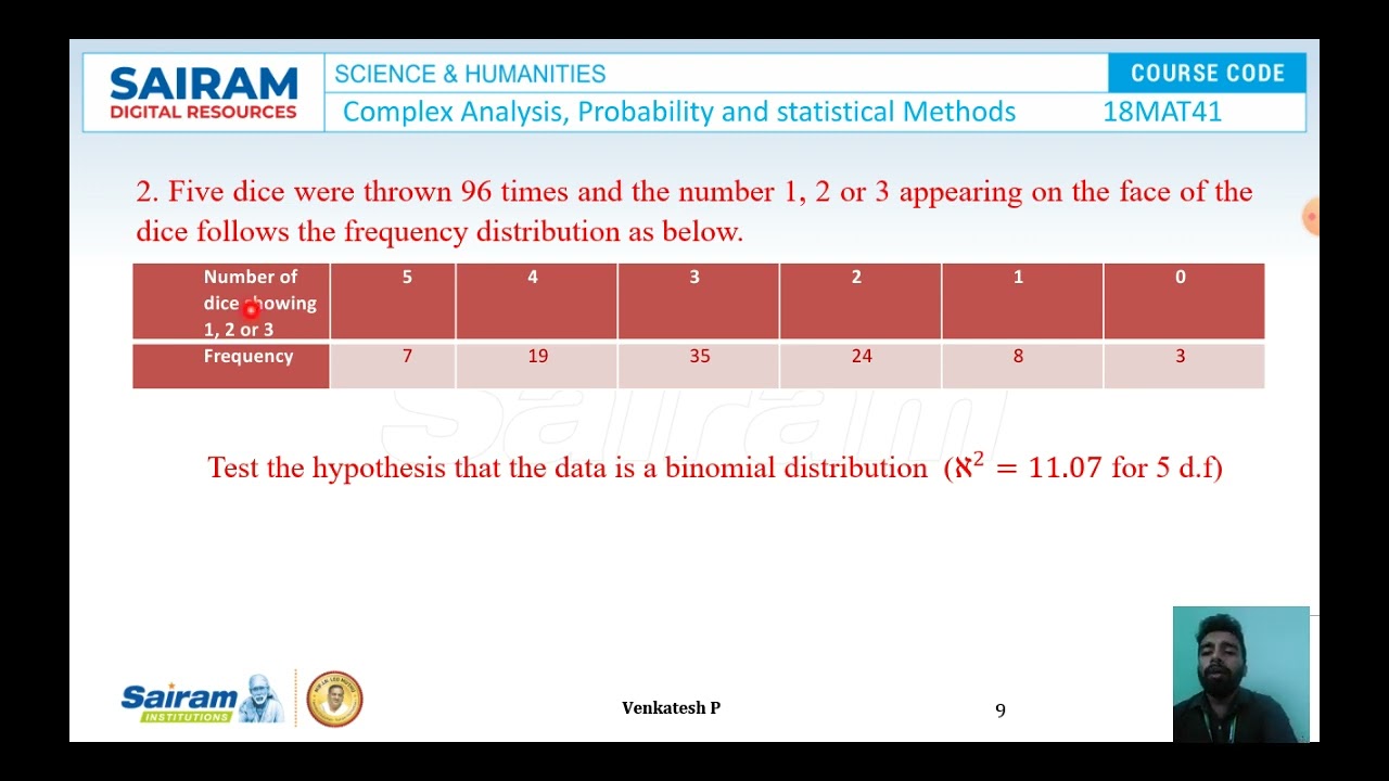 Lecture Video_18MAT41_Module 5_Chi-Square Distribution-1_Venkatesh P