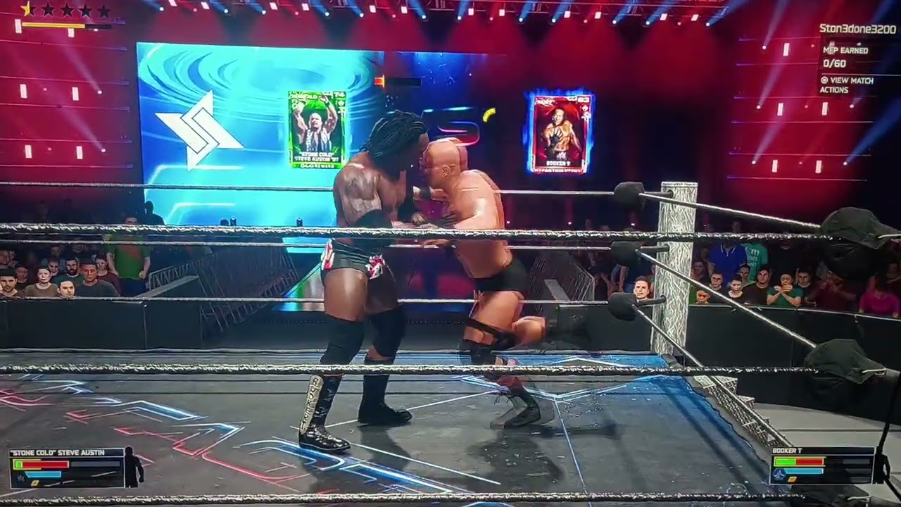 WWE 2k26 live events event title Booker T birthday bash Stone Cold Steve Austin vs Booker T loss 