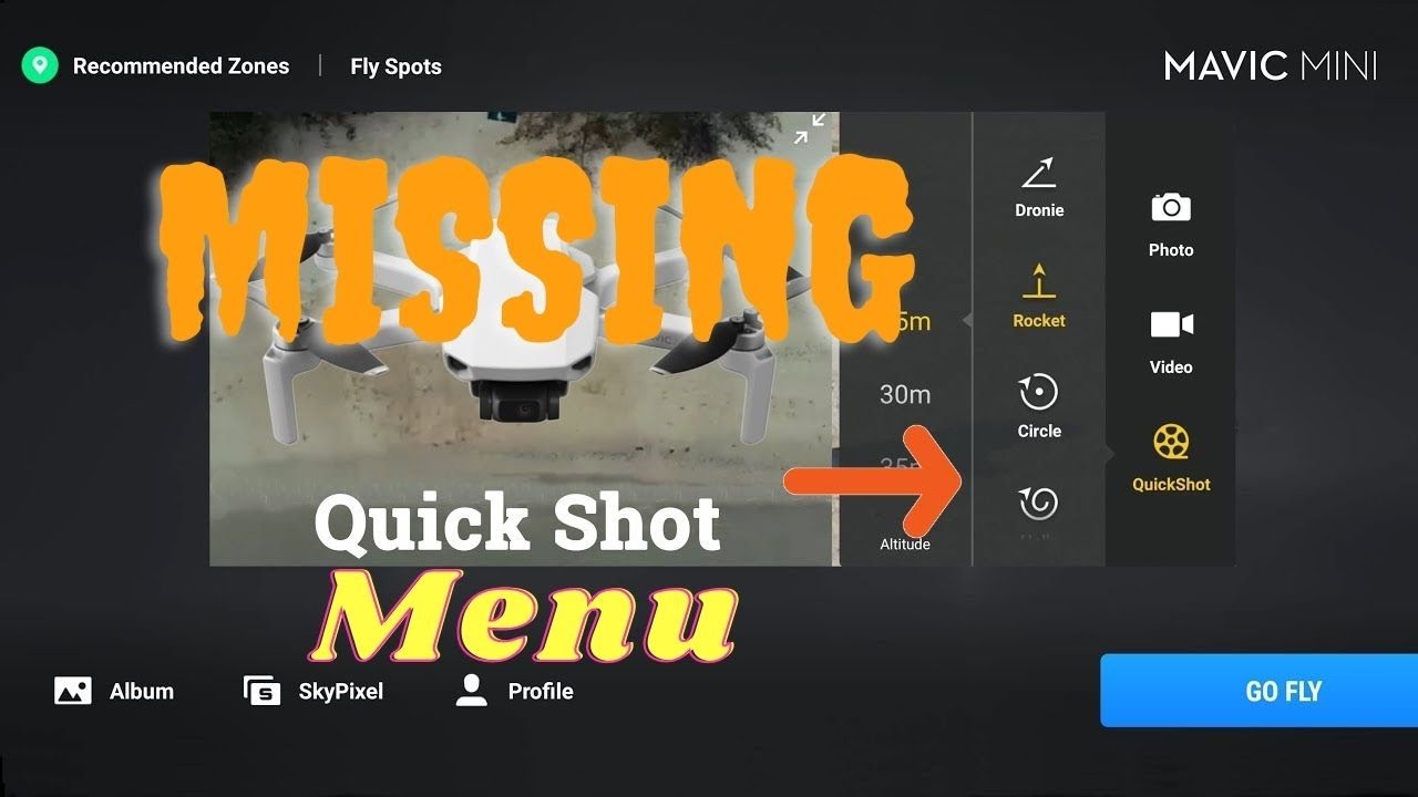Missing QuickShot Menu solution | DJI Mavic Mini