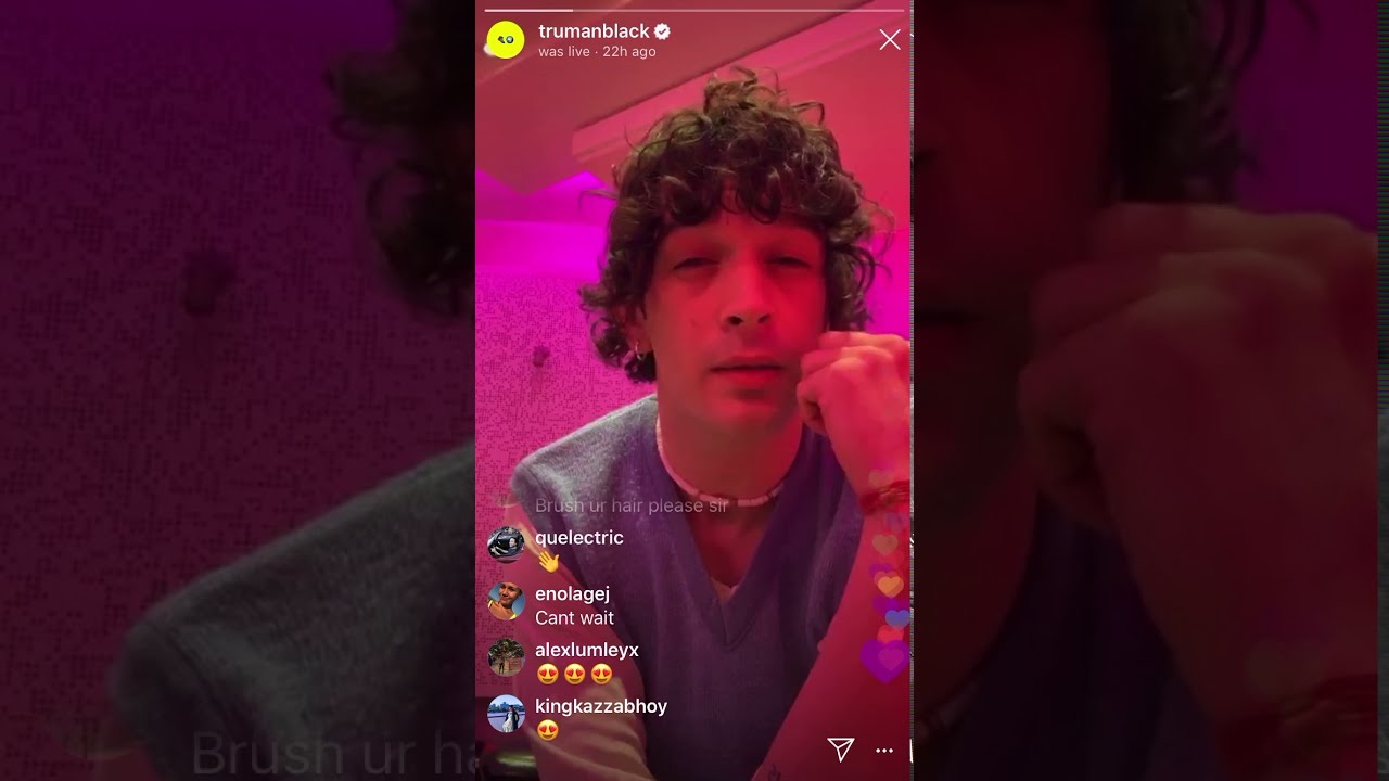 Matty Healy's Instagram Livestream on January 13th, 2020