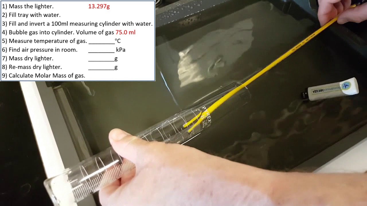 1. Finding the Molar Mass of Lighter Fuel - DATA COLLECTION