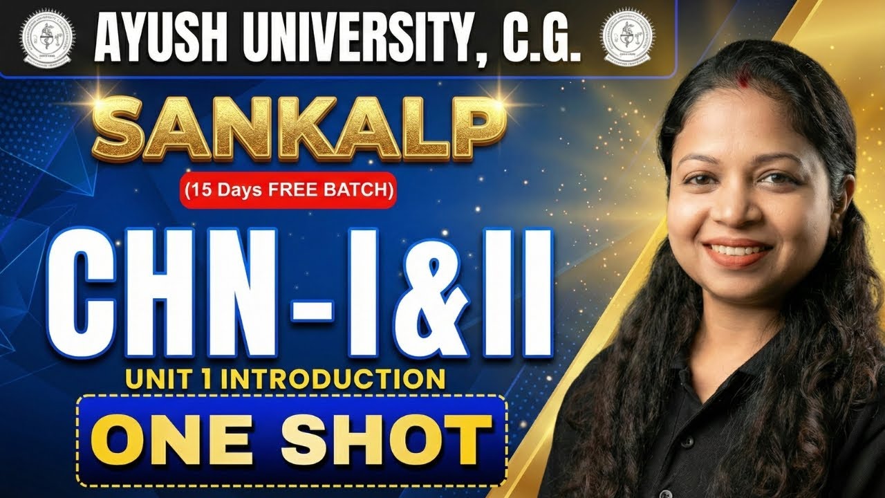 CHN - I & II Unit 1 Introduction | One Shot Video | Ayush University B.Sc Nursing 6th Sem IMP | CHN