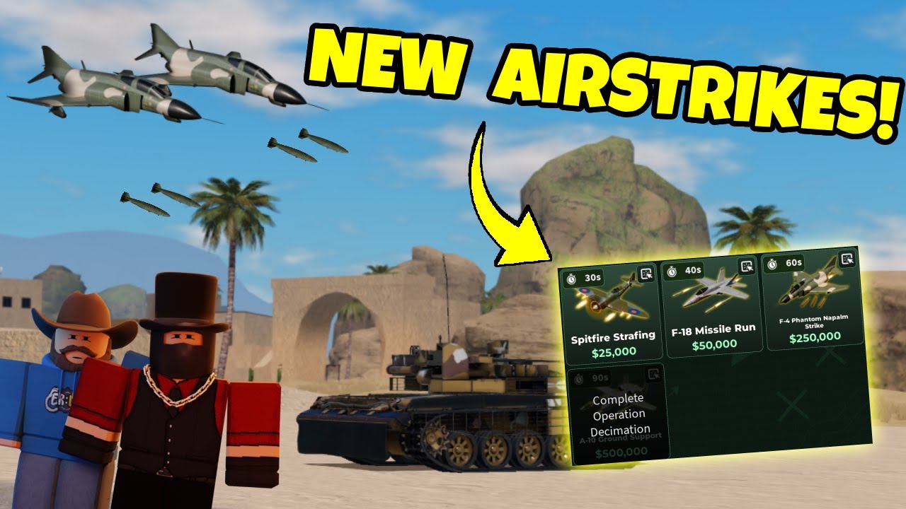 New AIRSTRIKE TYPES and TOMMY GUN in War Tycoon! - War Tycoon Roblox
