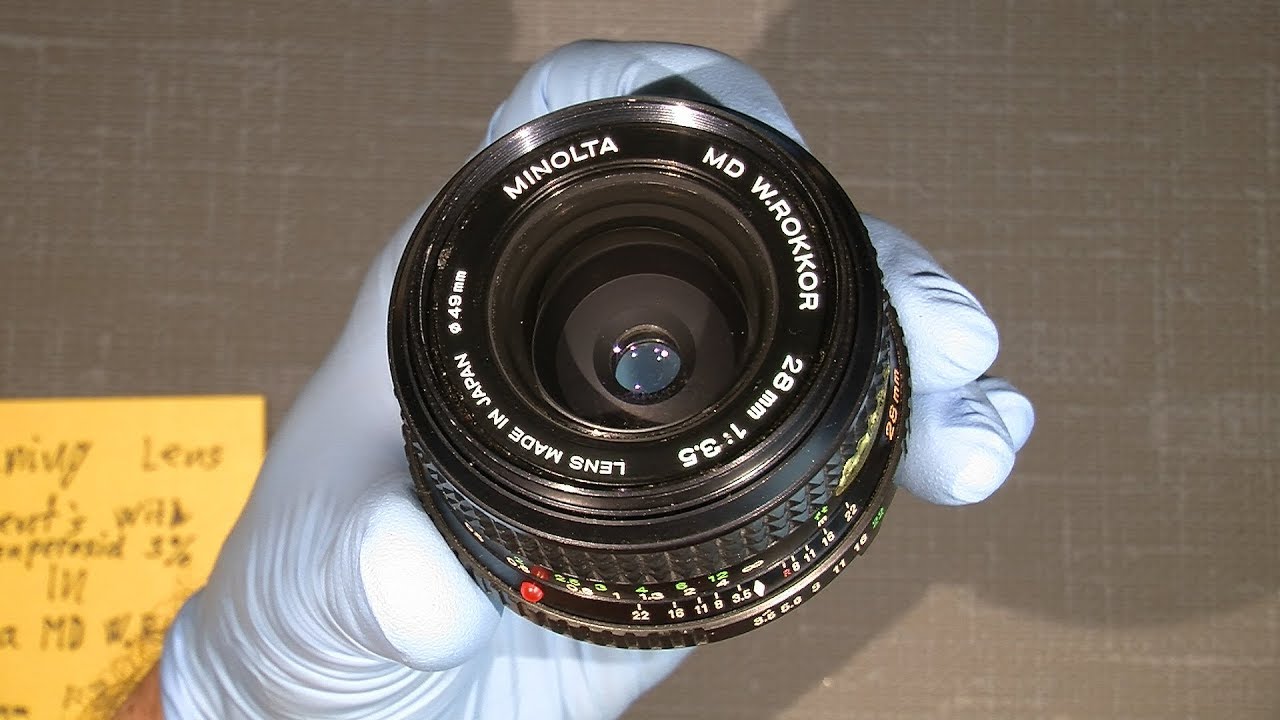 Cleaning lens elements with Hydrogenperoxid 3% and lighter fluid in Minolta MD W.ROKKOR 28mm1:3.5