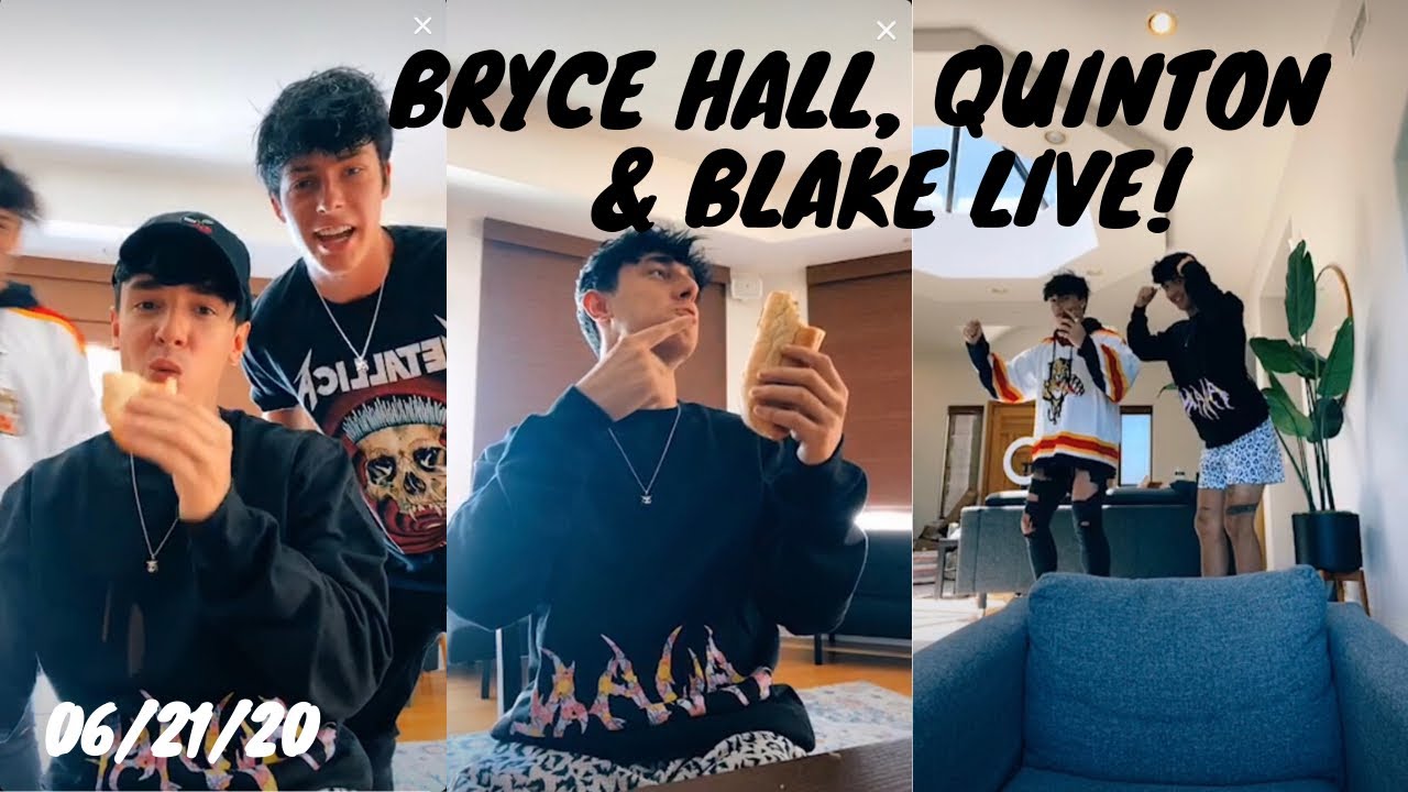 Bryce Hall TikTok live with Quinton Griggs, Blake Gray & Noah