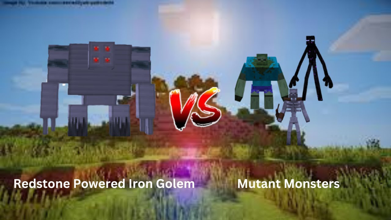 Redstone Powered Iron Golem Vs Mutant Monsters
