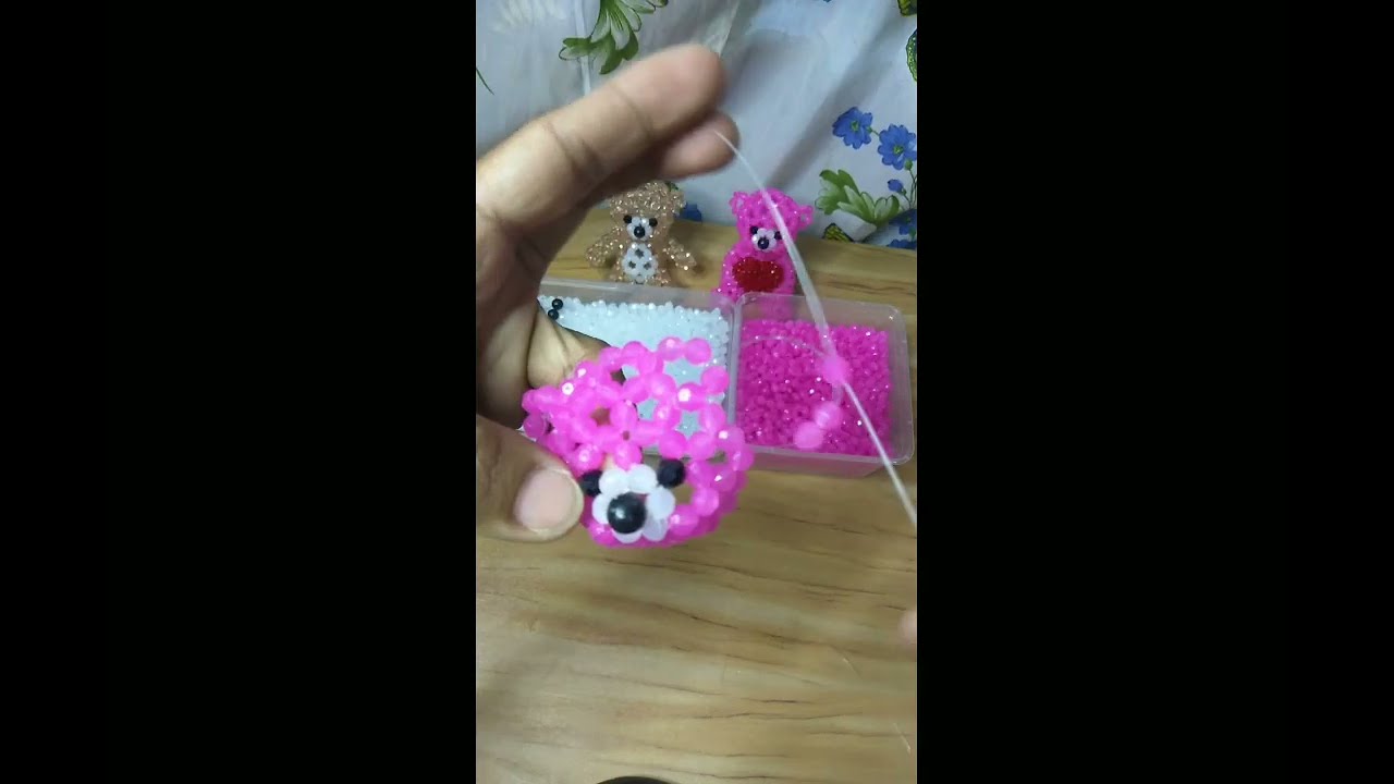 Part 1!! how to make teddy bear using beads