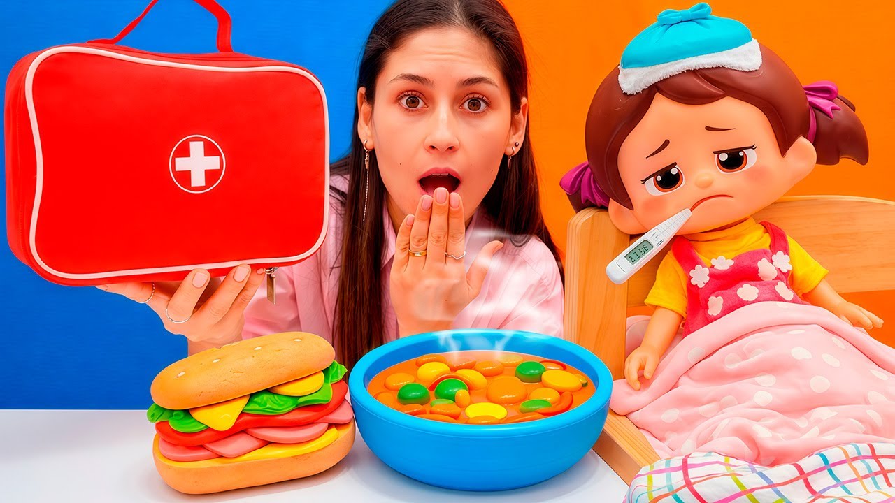 Niloya hasta olunca Ayşe onun için çorba ve tost hazırlıyor! Çocuklar için.