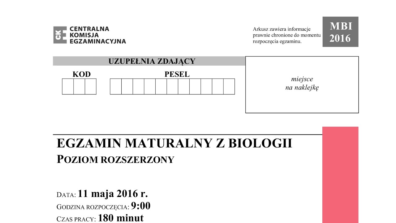 Biologia Maj 2016 NOWA PODSTAWA (Live) [matura]