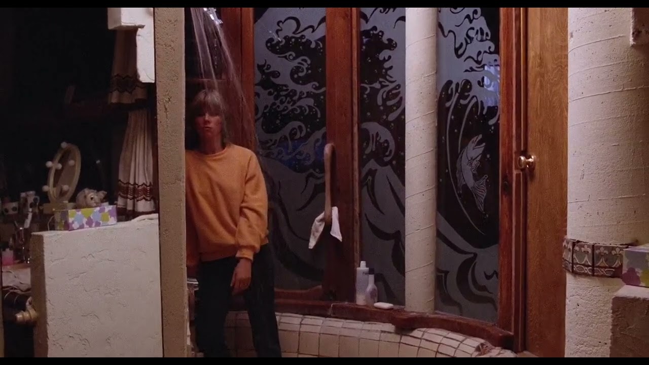 Jo Ann Harris, yellow sweater and shower&mdash;