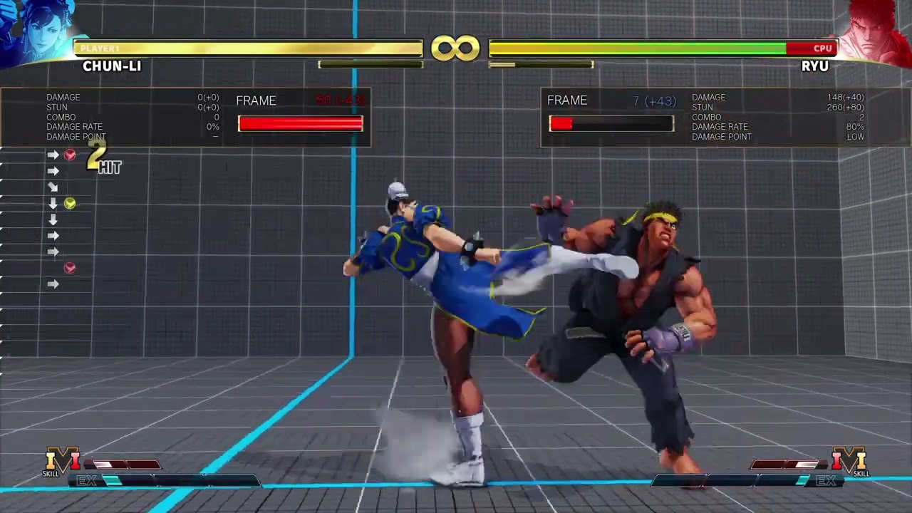 SFV Chun-Li #12 crush counter combo 221dmg/344stn