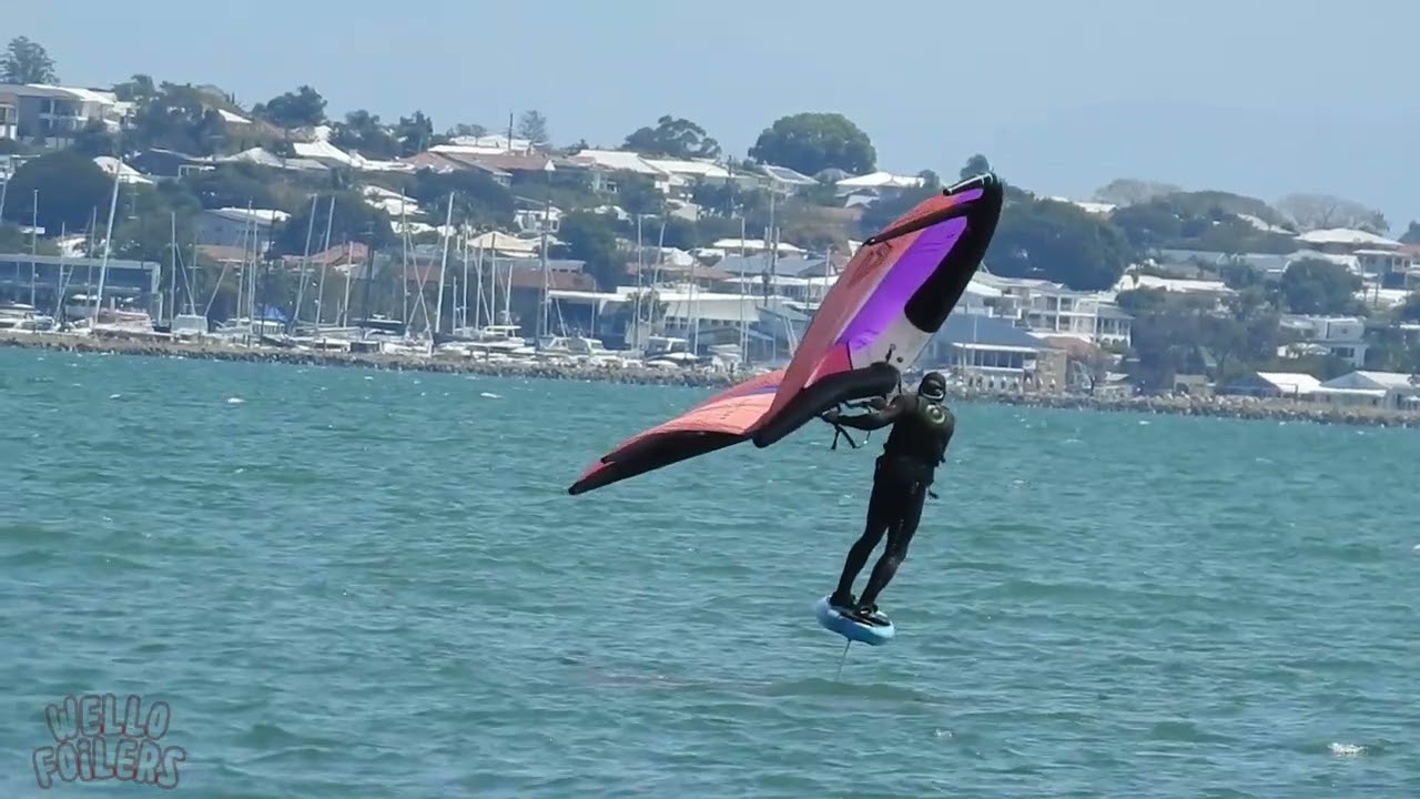 Foot switches in slow motion Wing Foiling