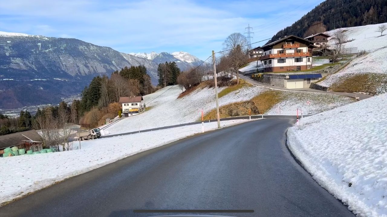 Scenic Alpine Drive to Kellerjochbahn | Stunning views of the Inn Valley | Mini Powder Day | 4K HDR