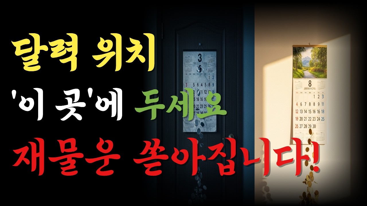 집 안 이 자리에 달력 두면 재물운이 쏟아집니다 달력 풍수비법