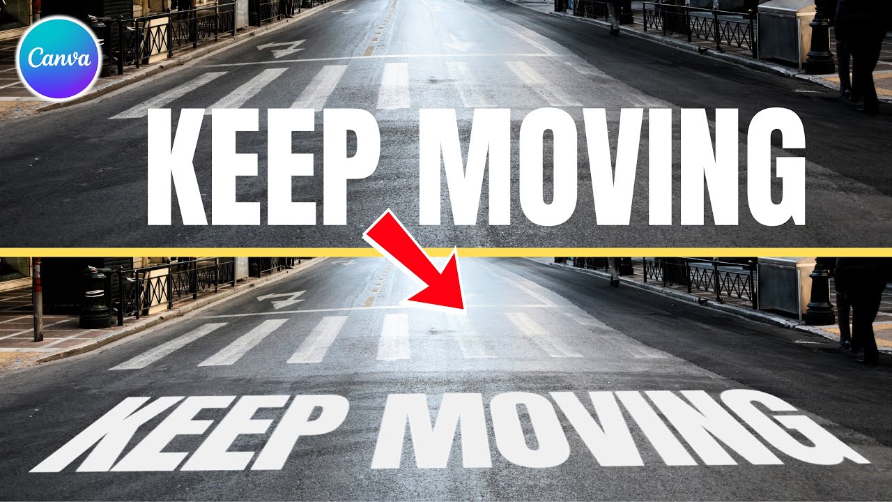 How to place text on a road in Canva | Perspective text effect in Canva