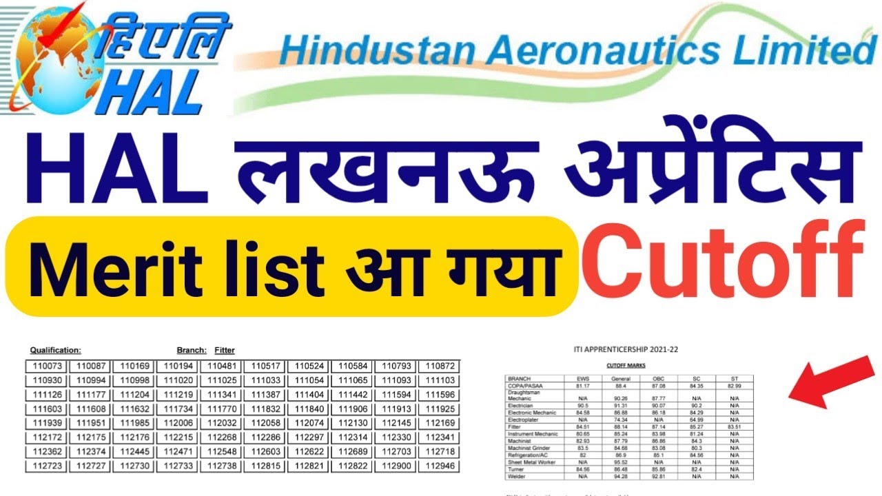HAL Apprentice Merit list 2021 | hal apprentice merit list 2021 | HAL Apprentice Cutoff 2021 | HAL