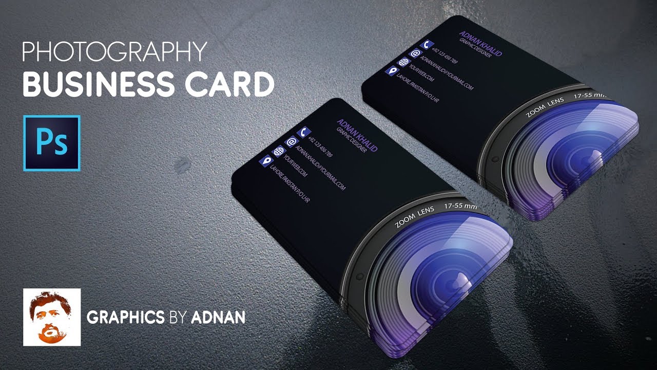 Photography Business Card Design in Photoshop cc Tutorial