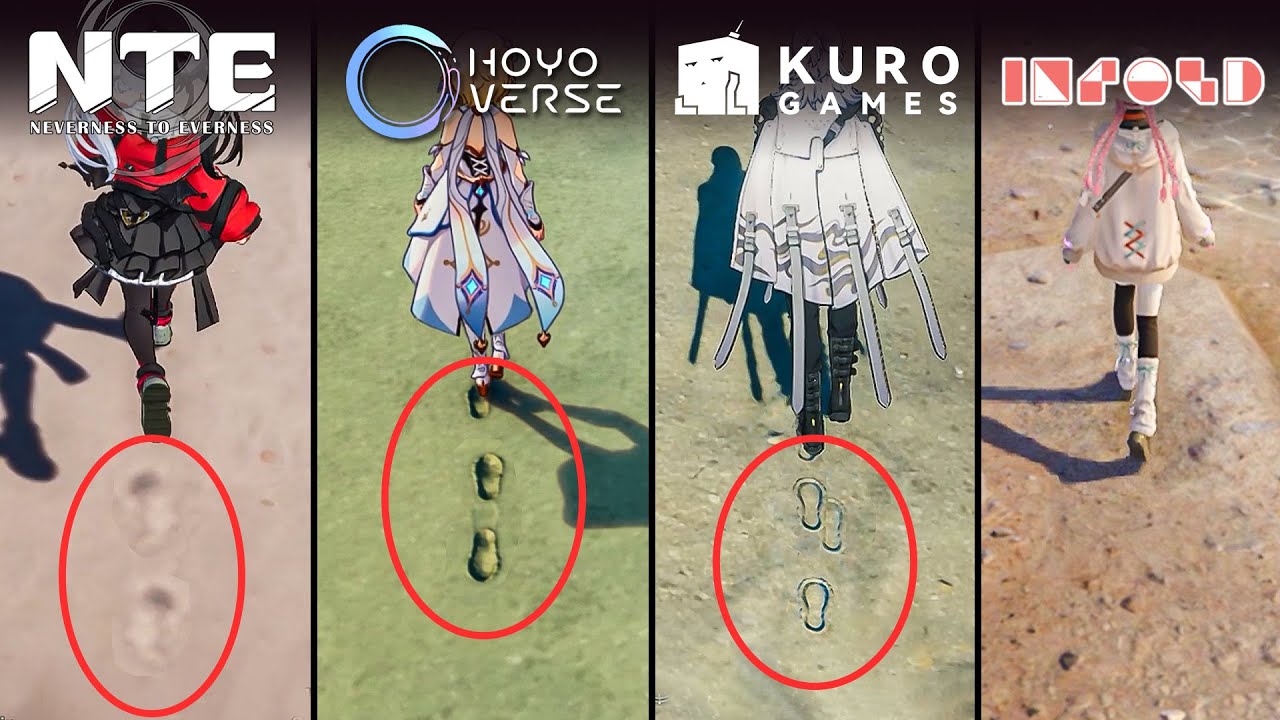 Sand Physics Comparison - NTE vs Genshin Impact vs Wuthering Waves