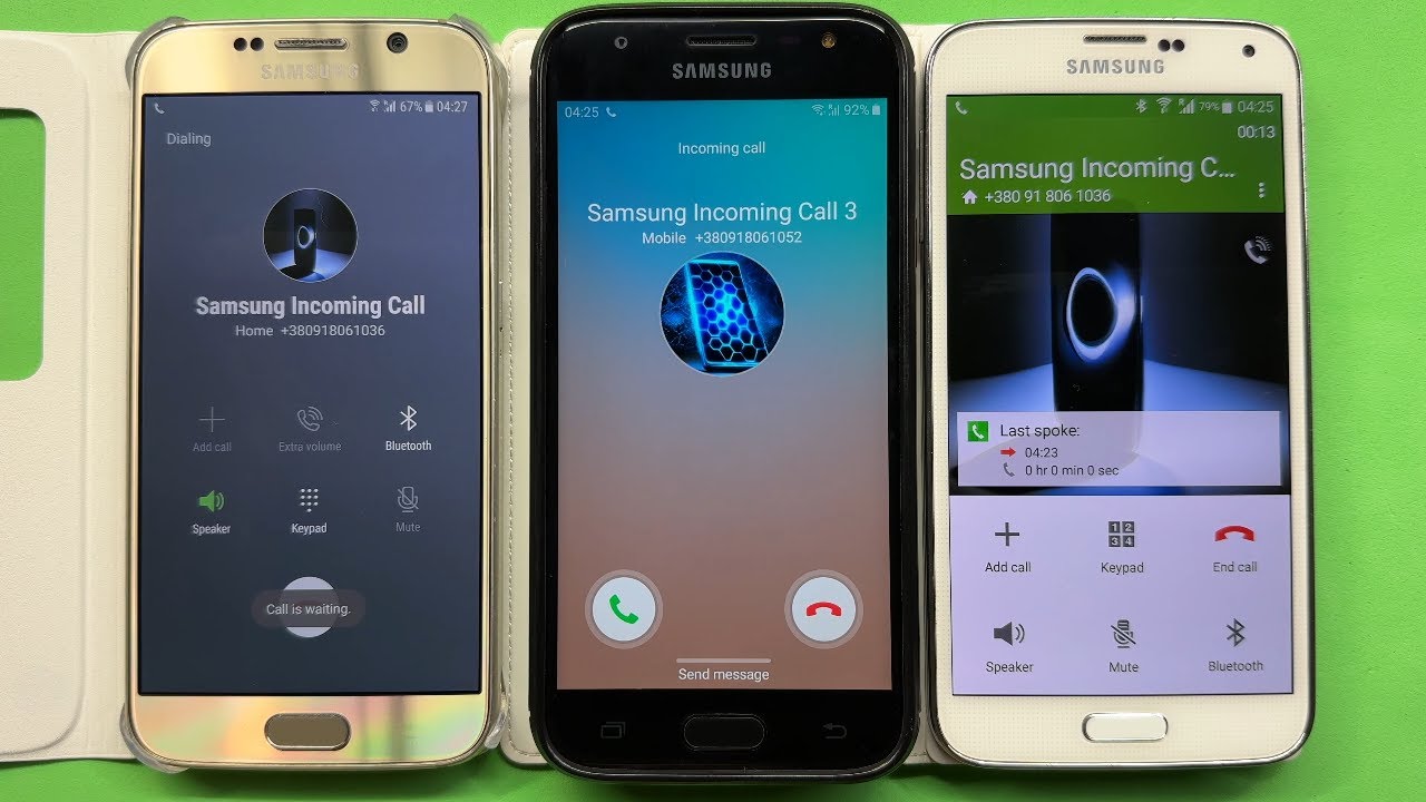 Samsung Galaxy S5 vs S6 vs J3 2017 Incoming & Outgoing Calls + Call Waiting + Conference Call