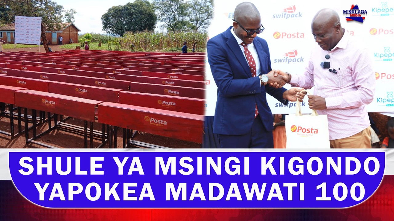 SHULE YA MSINGI KIGONDO HALMASHAURI YA MJI KASULU YAPOKEA MADAWATI 100 KUTOKA POSTA TANZANIA 